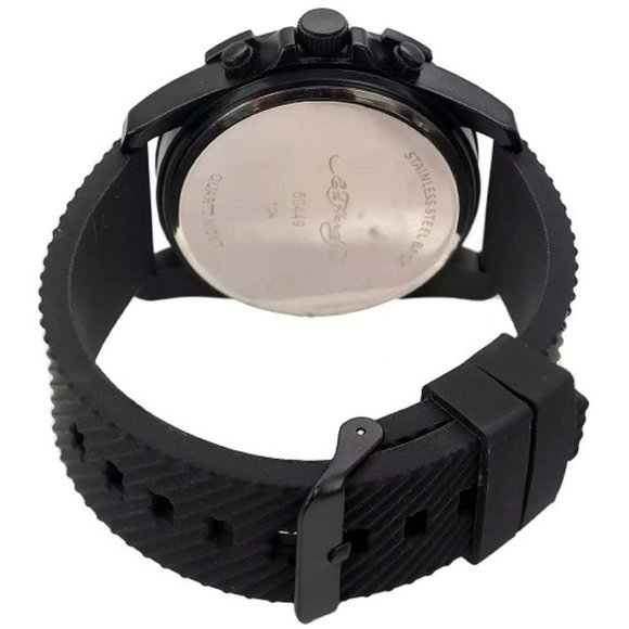 ED HARDY GOTH MATTE BLACK SILVER SKULL MEN'S SILICONE STRAP WATCH**NEW! - Picture 6 of 8